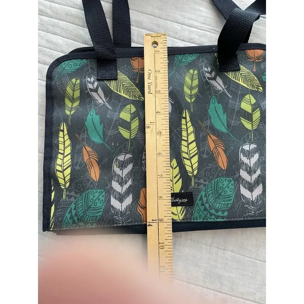 Thirty-One Get Creative Caddy Falling Feathers Pattern Organizer Excellent